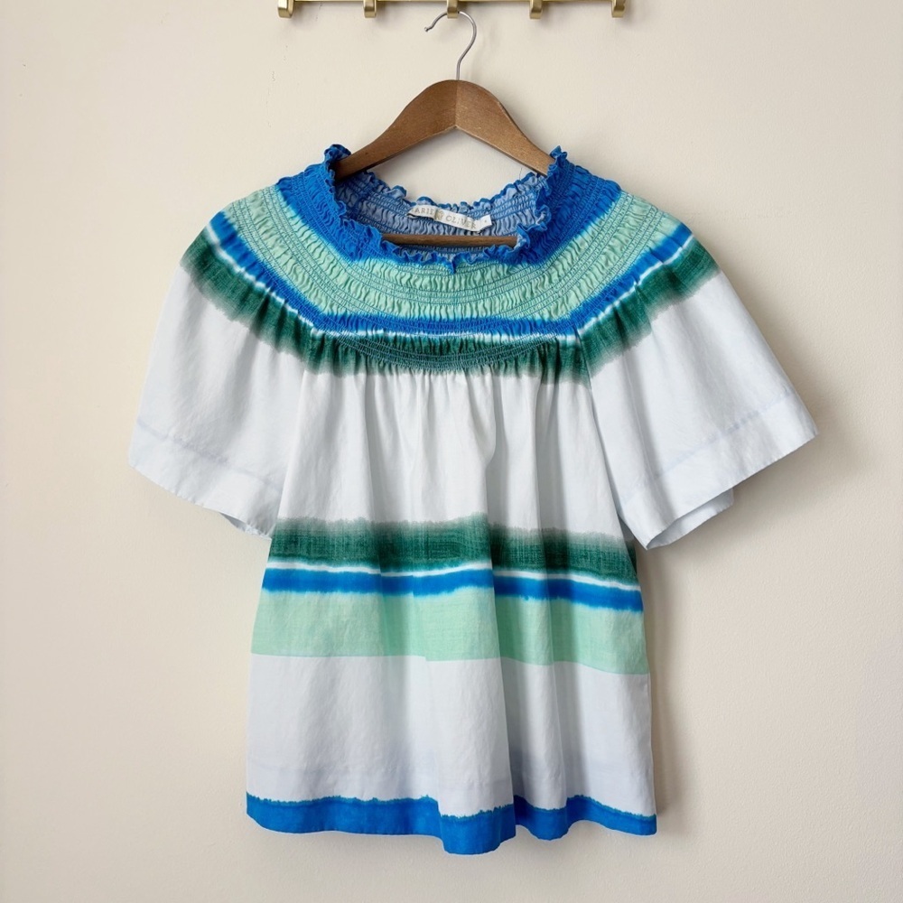 Marie Oliver Off Shoulder Tie Dye Silk Blouse Small Summer Resortwear